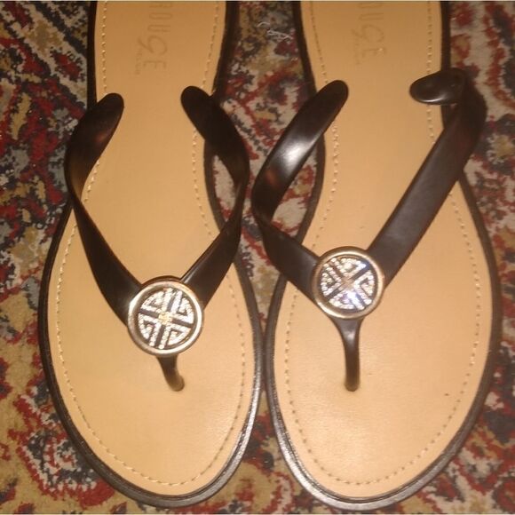 Rouge helium black and tan sandles size 10 - Picture 2 of 6